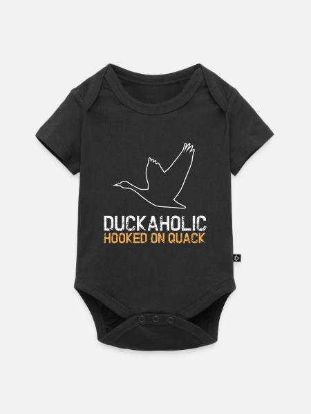 Duckaholic Ente Enten Vogel - Baby Premium Kurzarmbody - Schwarz