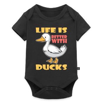 Life Is Better With Ducks Ente Enten - Baby Premium short-sleeve bodysuit - black - Front