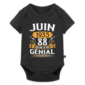 Juin 1935 88 Ans Que Je Suis Génial Anniversaire - Body à manches courtes Premium Bébé - noir - Devant
