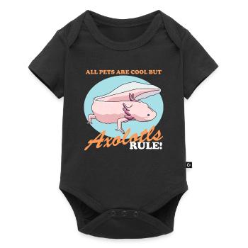Axolotl amphibiens à queue Axolotls amphibiens cadeau - Body à manches courtes Premium Bébé - noir - Devant