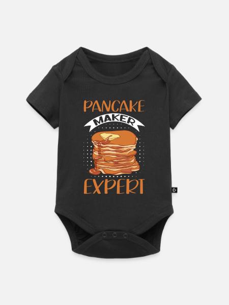 Pfannkuchen Eierkuchen Pancake Geschenk - Baby Premium Kurzarmbody - Schwarz