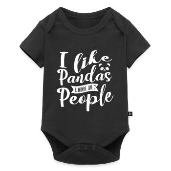 I like pandas and maybe I like - Baby Premium short-sleeve bodysuit - black - Front