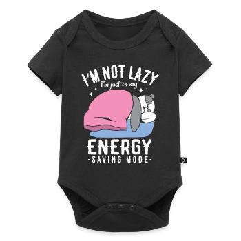 Je ne suis pas paresseux, je suis juste dans mon - Body à manches courtes Premium Bébé - noir - Devant