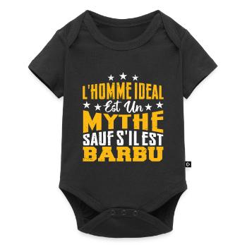 l'homme ideal est un mythe sauf s'il est barbu - Body à manches courtes Premium Bébé - noir - Devant