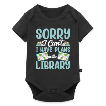 Ne puis-je pas avoir des plans dans les livres de bibliothèque - Body à manches courtes Premium Bébé - noir - Devant