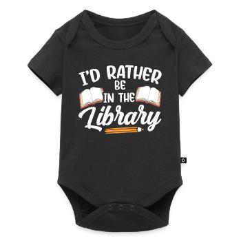 Je préférerais être dans la bibliothèque Livres - Body à manches courtes Premium Bébé - noir - Devant