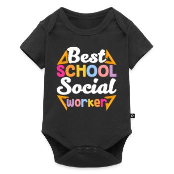 Meilleur travailleur social scolaire de tous les temps - Body à manches courtes Premium Bébé - noir - Devant