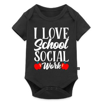 J’aime le travail social scolaire travailleurs sociaux de l’école - Body à manches courtes Premium Bébé - noir - Devant