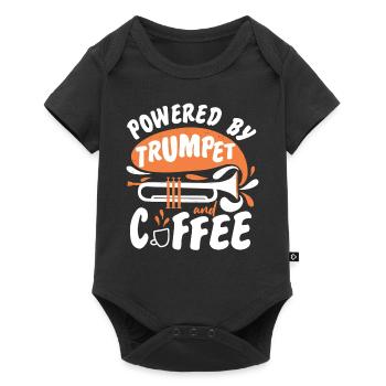 Trumpet Player Coffee Powered By - Baby Premium Kurzarmbody - Schwarz - Vorne
