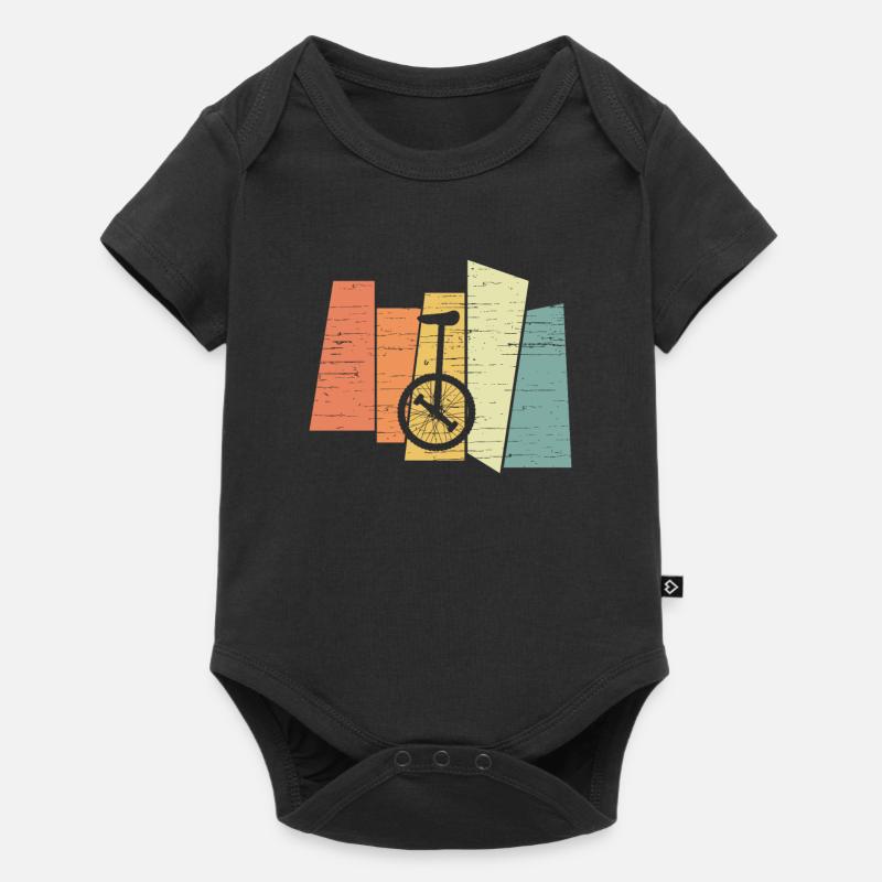 Vintage Einrad Einradfahrer - Baby Premium Kurzarmbody - Schwarz