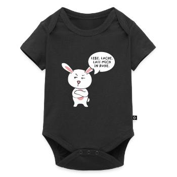 Lebe Lache Lass Mich In Ruhe - Baby Premium Kurzarmbody - Schwarz - Vorne