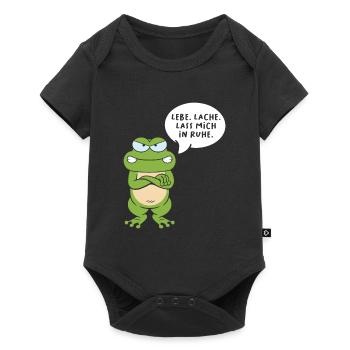 Lebe Lache Lass Mich In Ruhe - Baby Premium Kurzarmbody - Schwarz - Vorne