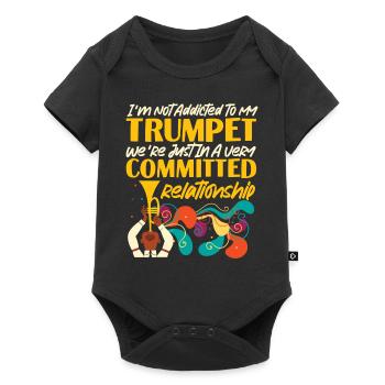 Trompettiste auquel je ne suis pas accro - Body à manches courtes Premium Bébé - noir - Devant