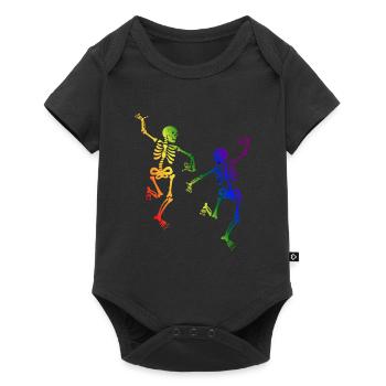 Skeleton Dancing Gay Pride Rainbow - Baby Premium short-sleeve bodysuit - black - Front