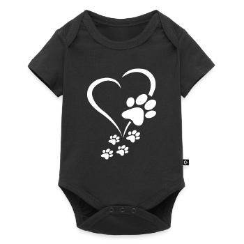 Dog Paw Heart Dog Owner - Dog Paws Hearts Dog Paw - Body à manches courtes Premium Bébé - noir - Devant