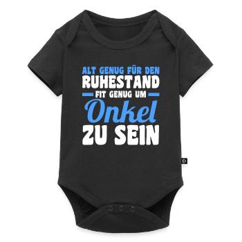 Patenonkel Pate Onkel - Baby Premium Kurzarmbody - Schwarz - Vorne