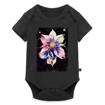 Bohemian FLOME Blumen Raum Illustration Boho - Baby Premium Kurzarmbody - Schwarz - Vorne