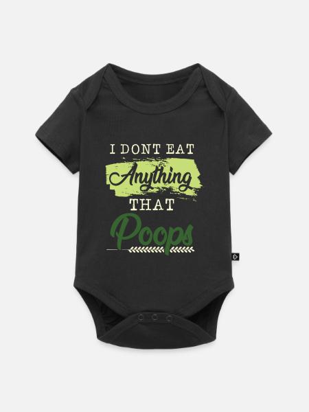 vegan spruch lustig - Baby Premium Kurzarmbody - Schwarz