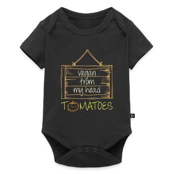 Vegan tomatoes healthy - Baby Premium short-sleeve bodysuit - black - Front