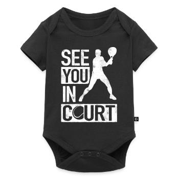Joueur de tennis, Tennis, Tennis - Body à manches courtes Premium Bébé - noir - Devant