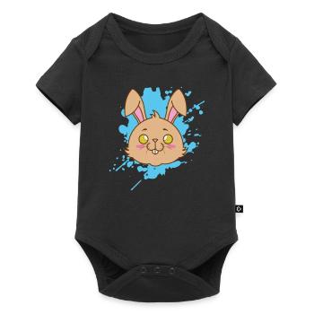 Lapin dans un animal japonais de style kawaii - Body à manches courtes Premium Bébé - noir - Devant