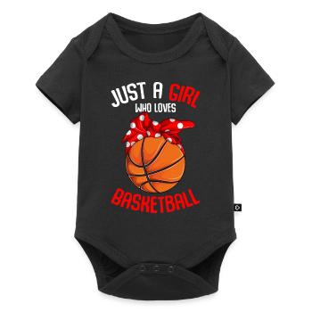 Joueur de basket fille de basket-ball - Body à manches courtes Premium Bébé - noir - Devant