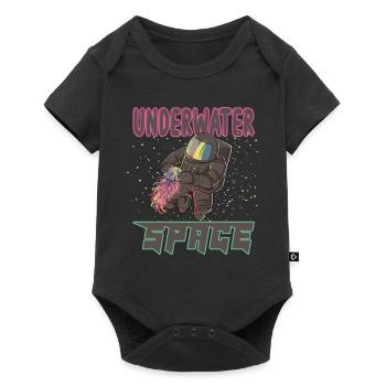 Quallen Astronauten Weltraum Galaxie - Baby Premium Kurzarmbody - Schwarz - Vorne