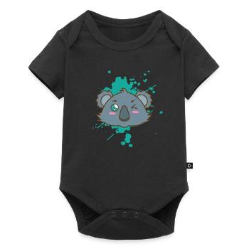 Koala Koala Bear dans le style Kawaii Animal Japan - Body à manches courtes Premium Bébé - noir - Devant
