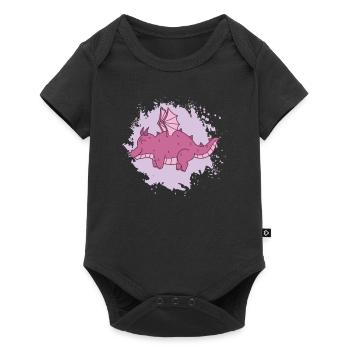 fat dragon fantasy animal cute - Baby Premium short-sleeve bodysuit - black - Front