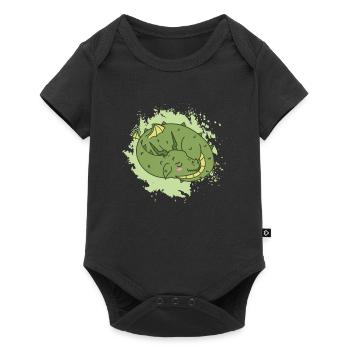 Dragon sleeps cute fantasy animal - Baby Premium short-sleeve bodysuit - black - Front
