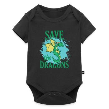 Sauvez les dragons Dragon Animal Dragon Créatures mythiques - Body à manches courtes Premium Bébé - noir - Devant