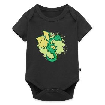 Dragon cool avec cornes drôle d’animal - Body à manches courtes Premium Bébé - noir - Devant