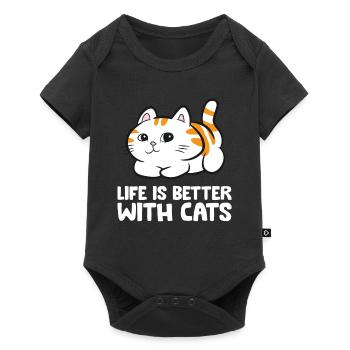Drôles de chats amants chatons mignons qui - Body à manches courtes Premium Bébé - noir - Devant