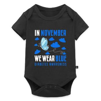 in November we wear blue, diabetes awareness - Body à manches courtes Premium Bébé - noir - Devant