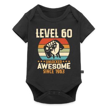 Niveau 60 An Débloqué Gaming Cadeau Anniversaire - Body à manches courtes Premium Bébé - noir - Devant