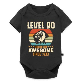 Level 90 Year Unlock Gaming Birthday Gift - Baby Premium short-sleeve bodysuit - black - Front