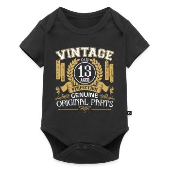 Vintage 13 ans - cadeau d'anniversaire 13 ans - Body à manches courtes Premium Bébé - noir - Devant