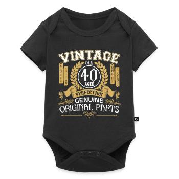 Vintage 40 ans - cadeau d'anniversaire 40 ans - Body à manches courtes Premium Bébé - noir - Devant