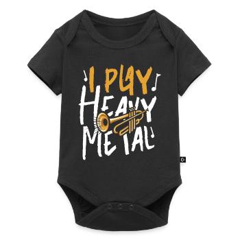 Trumpet Player I Play Heavy Metal - Baby Premium Kurzarmbody - Schwarz - Vorne