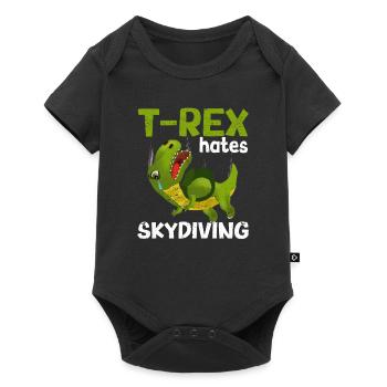 T-Rex déteste le parachutisme Drôle de parachute - Body à manches courtes Premium Bébé - noir - Devant