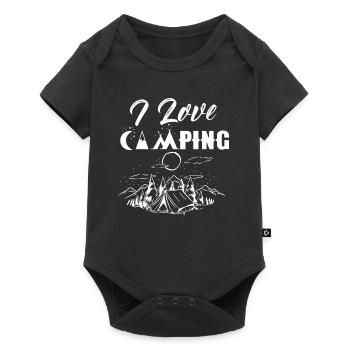 I love Camping Camping Camper Campsite Camp - Baby Premium short-sleeve bodysuit - black - Front
