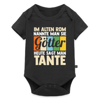 Patinntante Patin Tante - Baby Premium Kurzarmbody - Schwarz - Vorne