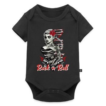Rock n Roll Gothic Tattoo Pin Up Girl Rockabilly P - Baby Premium Kurzarmbody - Schwarz - Vorne
