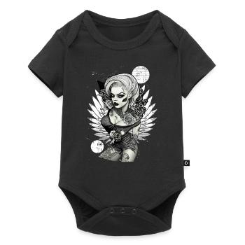 Pin auf Zombie -Mädchen dunkle Rockabilly 50er äst - Baby Premium Kurzarmbody - Schwarz - Vorne