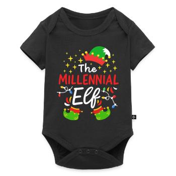 Elfe millénaire de Noël - Body à manches courtes Premium Bébé - noir - Devant