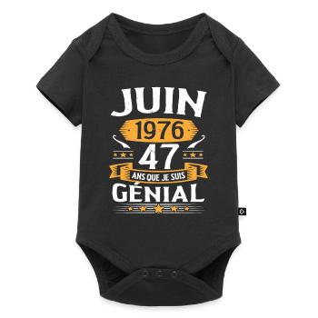 Juin 1976 47 Ans Que Je Suis Génial Anniversaire - Body à manches courtes Premium Bébé - noir - Devant