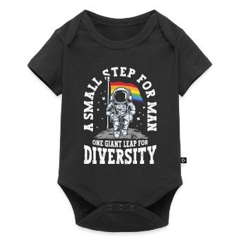 A small step for man A big step - Baby Premium short-sleeve bodysuit - black - Front