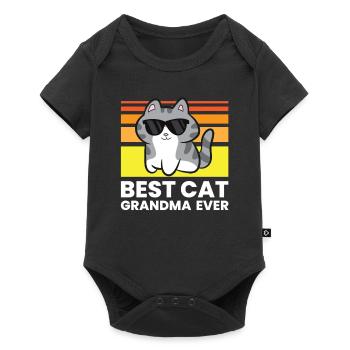 Meilleure grand-mère de chat de tous les temps - Body à manches courtes Premium Bébé - noir - Devant