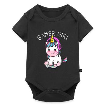 Gamer Girl Gamer Licorne - Body à manches courtes Premium Bébé - noir - Devant