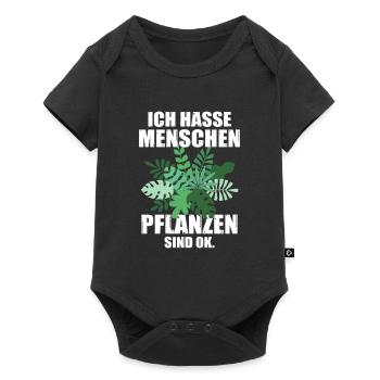 Ich hasse Menschen Pflanzen sind OK Zimmerpflanze - Baby Premium Kurzarmbody - Schwarz - Vorne